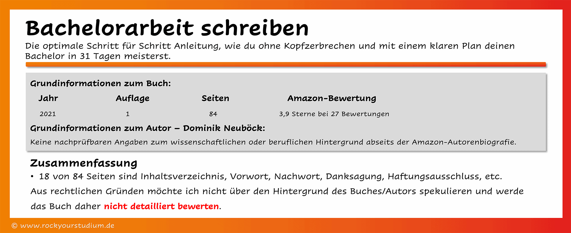 Übersicht der Vor- und Nachteile des Abschlussarbeitenratgebers: Bachelorarbeit schreiben