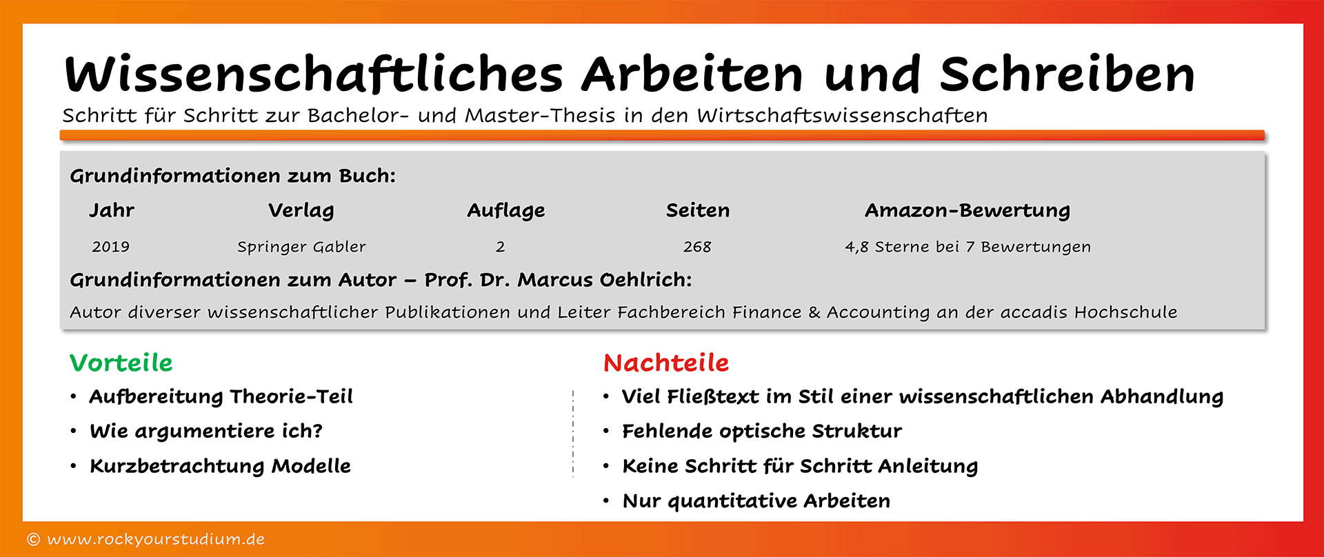 Übersicht der Vor- und Nachteile des Abschlussarbeitenratgebers: Wissenschaftliches Arbeiten und Schreiben